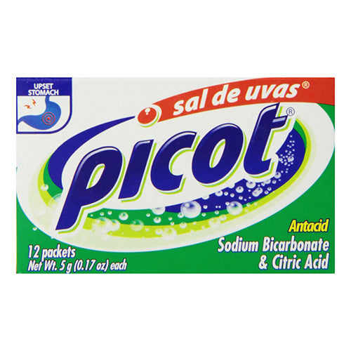 Picot Antacid Effervescent Powder With Sodium Bicarbonate And Citric Acid - 12 Pack